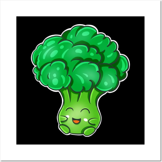 Broccoli Kawaii Cute Vegetable Veggie Essen Fun Wall Art by Foxxy Merch